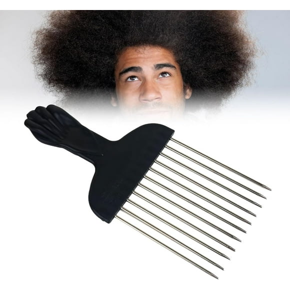 ERDS-Hair Pick for Curly Hair, Afro Comb, Afro Pick, Afro Hair Comb Insert Hair Curly Brush Fork Plastic Hair Pick Comb Anti Static Hair Styling Hairdressing Tool for Men and Women