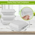 thumbnail image 6 of 9X9 Clamshell Food Containers, 50 Pack Disposable Take Out Food Container With 3 Compartments, Compostable To Go Boxes, Eco Friendly To Go Containers With White Bagasse, 6 of 6
