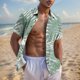 thumbnail image 2 of Mens Casual de Manga Corta Botón Abajo Camisas de Impresión Turndown Cuello Botón Camisa Poliéster, Moda de Verano Superior para Hombres Al Aire Libre, 2 of 6