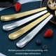 thumbnail image 2 of Matsuzay Pastel Postre Cuchara Plana Té Helado Cuchara Cubiertos Integrado Borde Liso Mango Largo Accesorios de Viaje Oro Type2 NO2, 2 of 6
