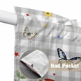thumbnail image 4 of Spring Mushrooms Swag Valances for Windows, Kitchen Window Curtains Over Sink, Farmhouse Pastoral Botanical Gray Plaid Window Treatment Curtains for Living Room/Bedroom Curtains 2 Panel Sets 36"x45", 4 of 8
