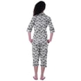 thumbnail image 4 of Moomaya Printed Cotton 3/4 Sleeve Shirt With Capri 2 Piece Nightwear Set Sleepwear For Womens, 4 of 7