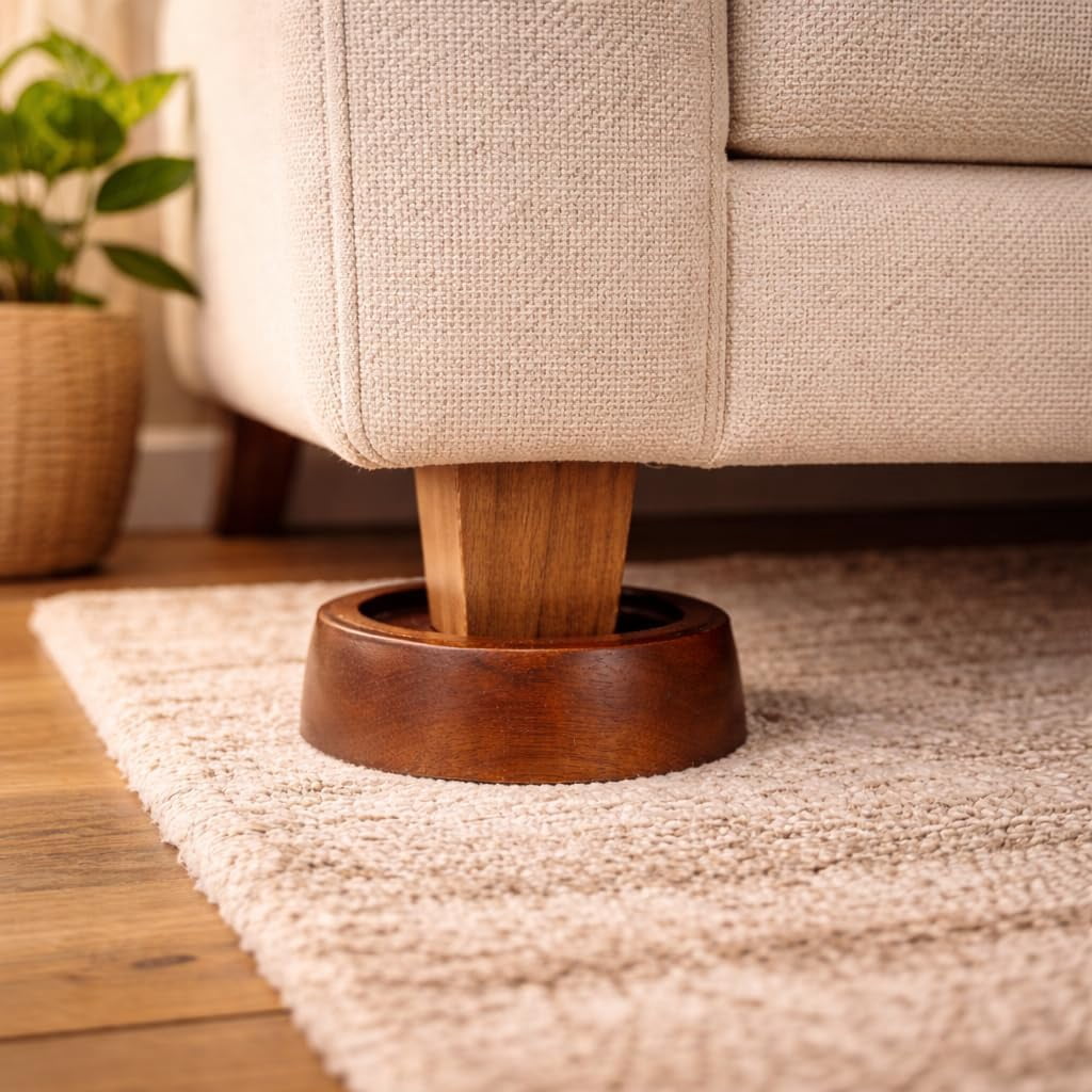 T one Wooden Bed risers (No-Plastic)| Furniture risers | Table risers | Bed Lifts risers | Couch risers| Heavy Duty Bed Riser | Desk risers for Desk Legs (1 inch)
