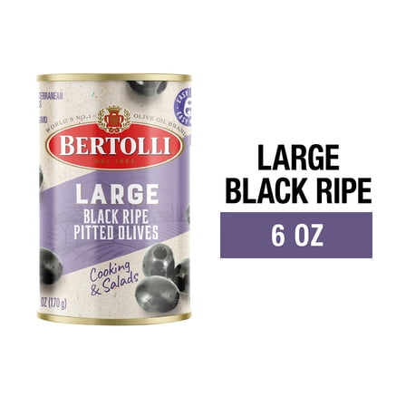 Bertolli Black Ripe Pitted Large Olives 6 oz