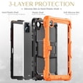 thumbnail image 3 of ELEHOLD Full Body Protection Case for Lenovo Tab M11 11inch TB330FU TB330XU,Heavy Duty 3-Layer Case with Screen Protector Shockproof Kickstand Cover with Shoulder Strap for Lenovo Tab M11 2024,Orange, 3 of 8