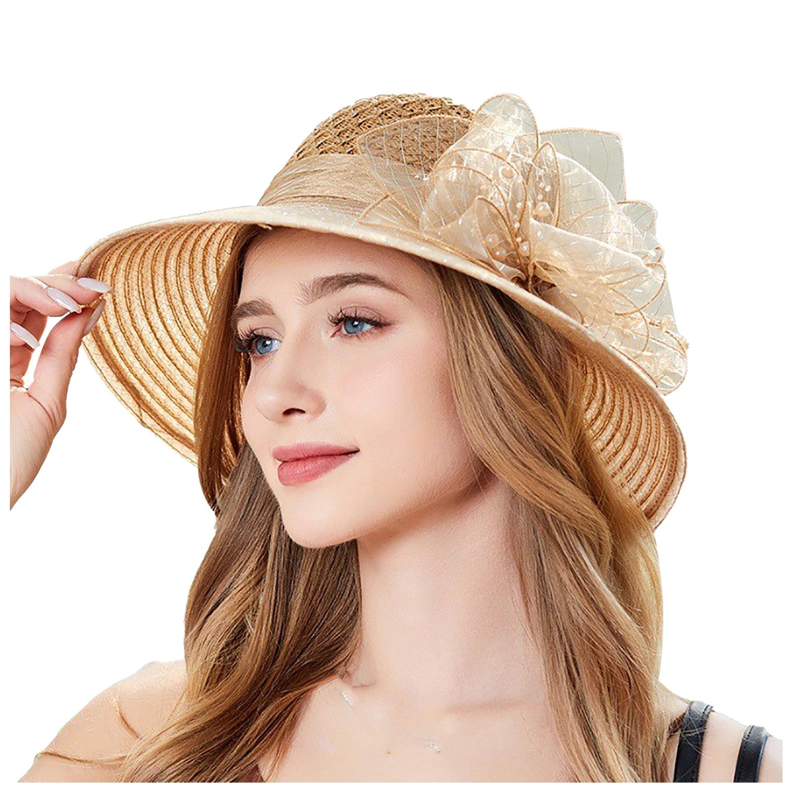 TSADFHJI Mens Cowboy Hat 3/8 Womens Summer Dress Hat Wide Leaf