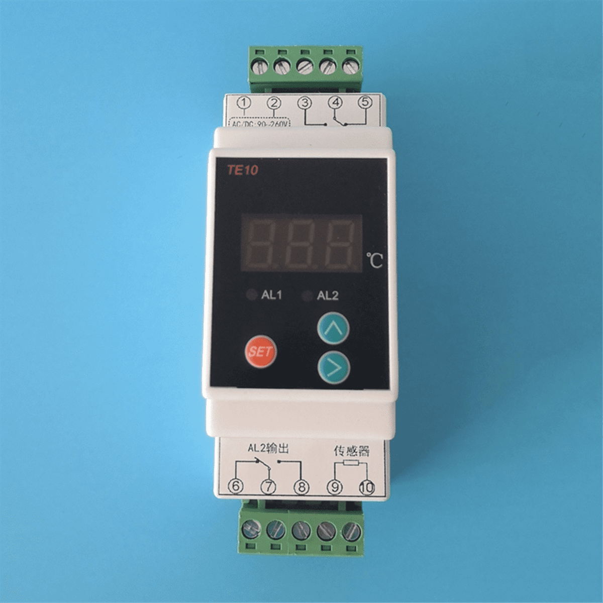Din Rail Thermostat with -40-110℃ Convenient 2 Way Output Temperature Alarm Controller Output 7A/250VAC