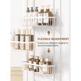 thumbnail image 3 of 9-Tier Over the Door Pantry Organizer, Adjustable Pantry Storage, Metal Hanging Spice Rack, Cabinet Door Organizer for Kitchen, Bathroom, Laundry Room, 12.5" White, 3 of 9