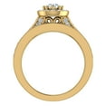 thumbnail image 3 of Halo Wedding Ring Set Round Diamond Ring 8-Prong Enhancer Bands 14K Gold 1.40 Carat (G,SI), 3 of 5
