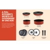 T-Fal Ingenio Platinum Non-Stick, 10 Piece pots and pans Cookware Set, Red.