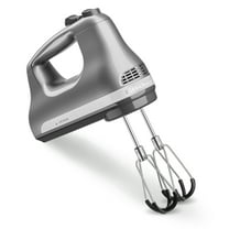 KitchenAid 6 Speed Hand Mixer with Flex Edge Beaters, Contour Silver, KHM6118