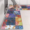 thumbnail image 2 of Kitchen Rugs Sets Of 2,Colorful Pioneer Flower Patchwork Anti Fatigue Kitchen Mat Rugs Non Slip Washable,Decorative Kitchen Floor Mats for Kitchen,Sink,Laundry,17"X47", 2 of 5