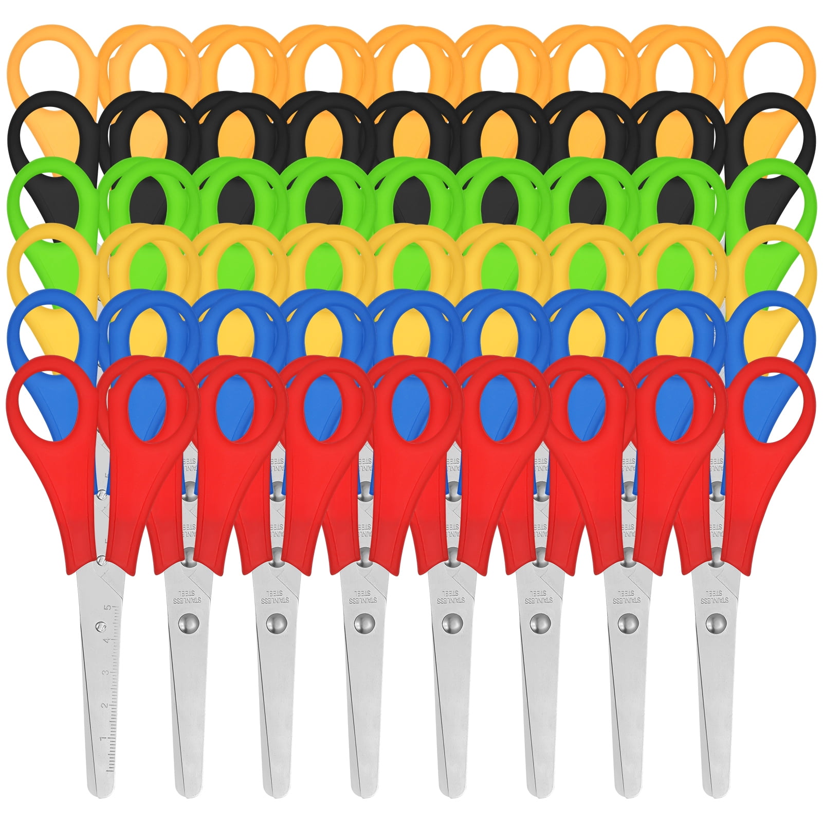 HEQUSIGNS 48 Pack Scissors Bulk for Kids, Safety Blunt Tip Student