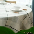 thumbnail image 4 of BH-JJSMGS Heavy Weight Cotton Linen Tablecloth, Plaid Tassel Round Table Cover for Kitchen Dining Room Tabletop Decorations,, 4 of 7