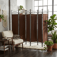 thumbnail image 2 of Legacy Decor Fabric Folding Metal Room Divider Modern 6 Panel Brown 71" Tall, 2 of 6