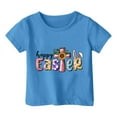 thumbnail image 4 of Girls T Shirts Kid Girls Easter Cute Graphic Round Neck Short Sleeve Tee Summer Casual T Shirt Summer Tops Blue 10 Years-11 Years, 4 of 4