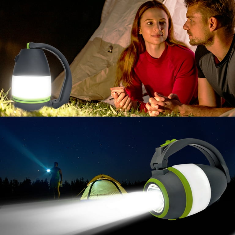 Comforday Camping Lantern, Portable Tent Lamp with Iron Hook, Collapsible LED Blade Bulb Plus Flash Light,3000mAh Rechargeable by USB Type C, Phone
