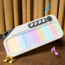 Loespoir Portable Electronic Piano Keyboard, Educational Music Learning Toy, Early Education Instrument for Skill Development and Creative Expression(White)