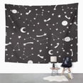 thumbnail image 2 of UFAEZU Moon Night Sky with Shining Stars Constellations Planets Meteorites Dark Space Comet Wall Art Hanging Tapestry Home Decor for Living Room Bedroom Dorm 51x60 inch, 2 of 2