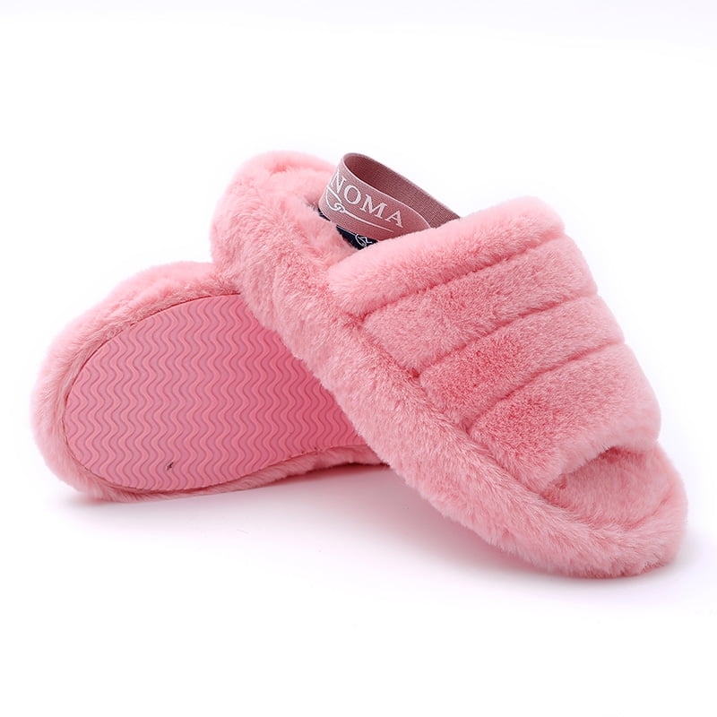Seranoma - Seranoma Women's Comfortable Fluffy Plush Slide Slingback ...