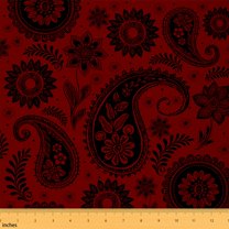 Homewish Tribal Bohemian Paisley Fabric by the Yard 2 Yards, Rustic Farmhouse Floral Plant Sewing Fabric, Teen Kid Adult Fabric for Sewing, Breathable Home Decor