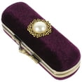 thumbnail image 1 of Retro Lipstick Box Lip Balm Organizer Bag Durable Cosmetic Storage Case With Mirror (Purple), 1 of 8