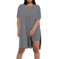 thumbnail image 2 of Shadoumai Women Plus Size 2 Piece Outfits Short Sleeve Tunic Tops and Biker Shorts Sets Tracksuits, 2 of 6