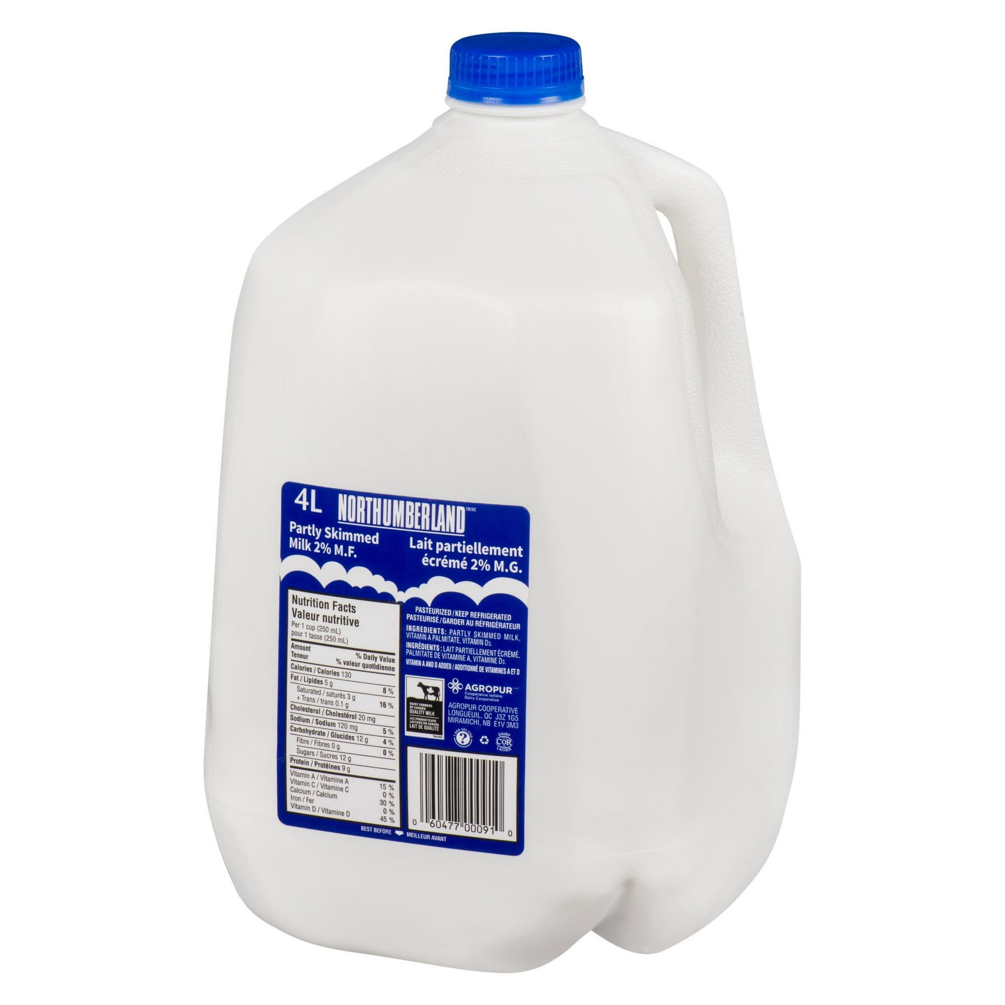 Northumberland Partly Skimmed 2% Milk, 4 L Jug