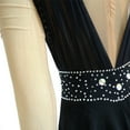 thumbnail image 6 of LIUHUO Customized Black Spandex Figure Skating Dress for Girls & Women - Deep V - Neck with Rhinestone Embellishments, 6 of 8