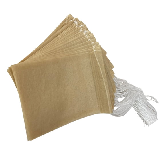 Bearachild Bolsa de té de 100 piezas, filtro de hojas sueltas con cordón, colador de botellas de tetera, bolsita de té, soporte para cafés de Type10 NO10