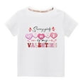 thumbnail image 1 of LSLJS Haut à Manches Courtes pour Enfants Garçons Filles Mode Mignon Couleur Unie Col Rond Imprimé Cœur Saint-Valentin, Hauts, T-Shirts et Blouses pour Filles, 1 of 4