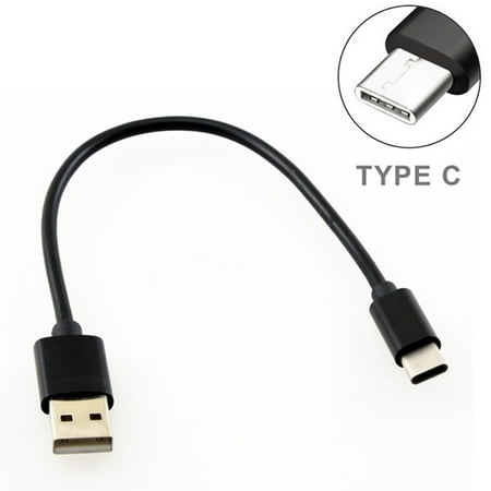 Black Short Type-C Cable Rapid Charger Sync USB Power Wire USB-C Data Transfer Cord G8B for Alcatel Idol 5 - ASUS ZenFone 4 Pro AR V Live - Essential PH-1 - Huawei Honor (Best Ar 15 For Sale)