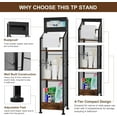 thumbnail image 4 of Freestanding Toilet Paper Holder with Wipes Storage, 4-Tier Narrow Cabinet for Bathroom, Kitchen, Vintage/Black, 4 of 7