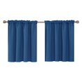 thumbnail image 1 of Cenefas de cortina opaca con relieve Deconovo, cenefas que bloquean la luz, cenefas para ventana de 42 x 36 pulgadas, azul oscuro, 2 paneles, 1 of 8