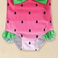 thumbnail image 4 of TOWED22 Girls' One Piece Cute Print Swimwear Cut Out Spaghetti Straps Swimsuit Floral Beach Bathing Suit for Girls Toddler Kids Red,3-6 M, 4 of 6