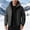 Black, variant on YLSDY Mens Rain Shell Jacket Regular Short Detachable Hood Full Zip Outer Coat, Multi Zip Cargo Pockets Wind Block Seams for Rainy Hikes Camp Days Red XXL