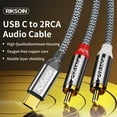 thumbnail image 2 of USB C to 2 RCA Audio Cable, 1.9 Ft Type-C to RCA Male to Male Y RCA Splitter, 2RCA Jack USB-C Audio Cable for Phone,Tablet, Home Theater, DVD, Amplifier, Speaker, Car Stereo, 2 of 6