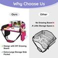 thumbnail image 5 of Kids Travel Tray, Play Tray For Kids Car Seat, Toddler Road Trip Essentials, Drawing Lap Tray With Storage Space for Airplane, Multifunctional Activity Tray Road Trip Must Haves For Kids , Pink, 5 of 8