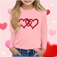 thumbnail image 3 of Posijego Girls Valentines Day Shirts for Little Girls Long Sleeve Heart Print Spring T-Shirts Basic Undershirts, 3 of 4