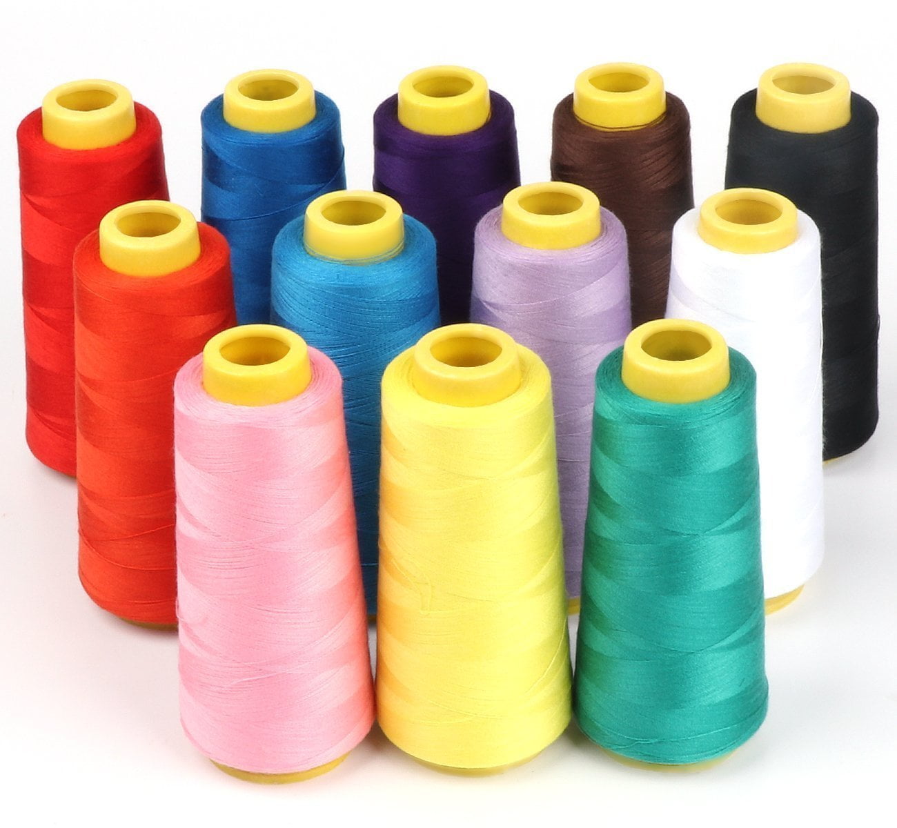 AK Trading 4-Pack Aquamarine All Purpose Sewing Thread Cones 6000 Yards Each of High Tensile Polyester Thread Spools for Sewing, Quilting, Serger Machines, Overlock, Merrow & Hand Embroidery