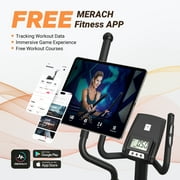 MERACH Elliptical Exercise Machine, 16 Adjustable Workout Levels Silent Magnetic Resistance Fitness Equipment, Compatible Fitness App, 350 lbs Capacity
