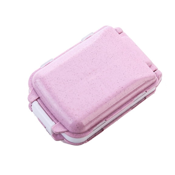 Windfall 3-Layer Wheat Straw Pill Case Pill Cases 3 Removable Compartments Plastic Waterproof Pill Box Case Organizer Medicine Holder for Daily and Travel Use Vitamin Medicine Organizer