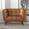thumbnail image 3 of Pemberly Row Tufted Tight Back Leather Upholstered Lounge Chair - Tan, 3 of 7