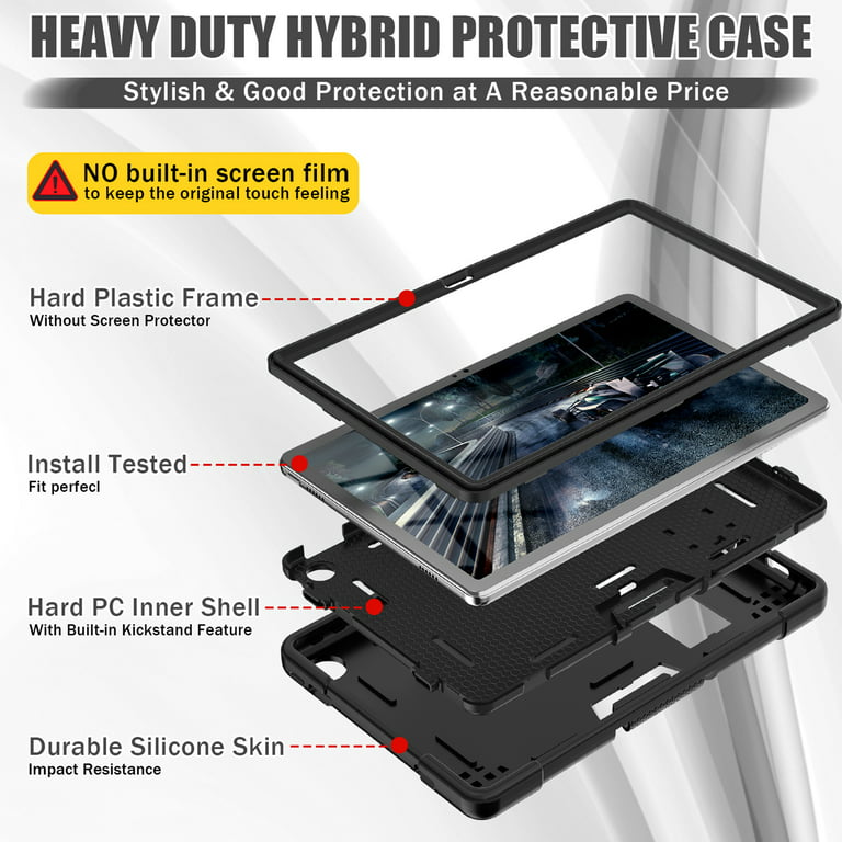 SOATUTO Case for Lenovo M10 Plus Case with Screen Protector , Heavy-Duty  Hybrid Case Built-in Stand / Tempered Glass for Lenovo Tab M10 Plus  TB-X606F TB-X606X 10.3 FHD Tablet-Rainbow/2 Pcs 