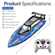 Merkury Innovations HGLO 13 in RC Boat, LED, Remote-Controlled, 1 pack