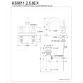 thumbnail image 2 of Kingston Brass KS8618EX 4 in. Centerset Bathroom Faucet, Brushed Nickel, 2 of 2