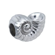 Hallmark Women's Stainless Steel Silver-tone Snail Bead Charm