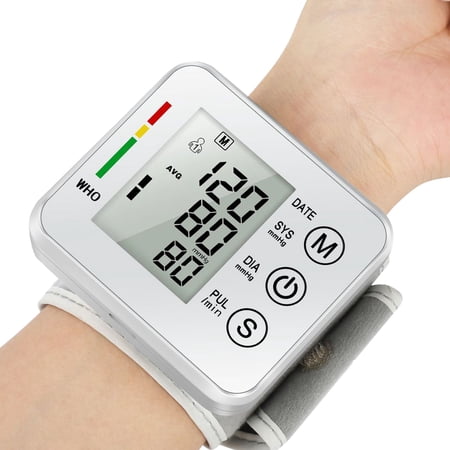 Blood Pressure Monitor Wrist Blood Pressure Monitors for Home Use 5-7.7 Inch Adjustable Blood Pressure Cuff 2 Users x 99 Reading Memory LCD Digital Display
