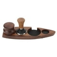 thumbnail image 2 of Boat Shaped Coffee Tamper Rack3pcs Coffee Tamper Holder Coffee Tamper Holder Walnut Wood Coffee Distributor Holder Proven Performance, 2 of 5