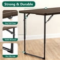 thumbnail image 6 of HaiCube 4FT Folding Table, Adjustable Height 23–29in, Heavy Duty Portable Table, Waterproof HDPE, Fold-in-Half for Picnic & Indoor, Brown, 6 of 9